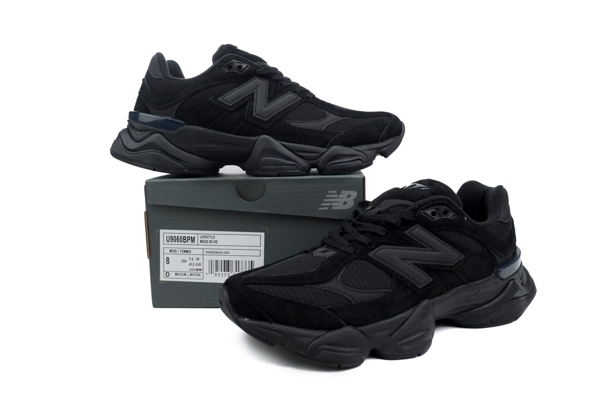 POP New Balance 9060 Triple Black Suede U9060BPM