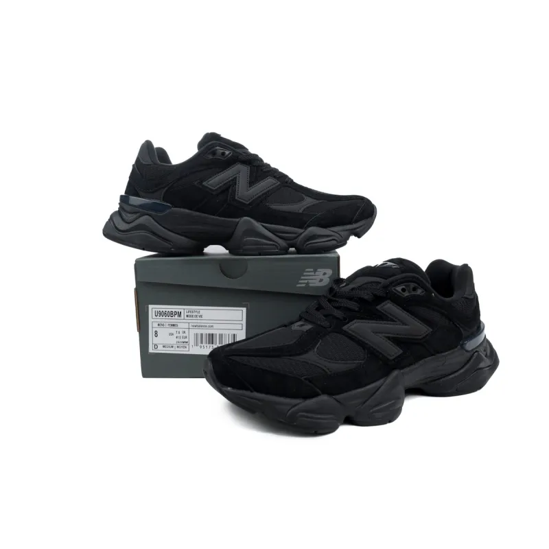 POP New Balance 9060 Triple Black Suede U9060BPM