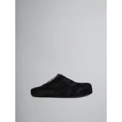 Perfectkicks Black long hair calfskin Fussbett sabot Marni Slides 02
