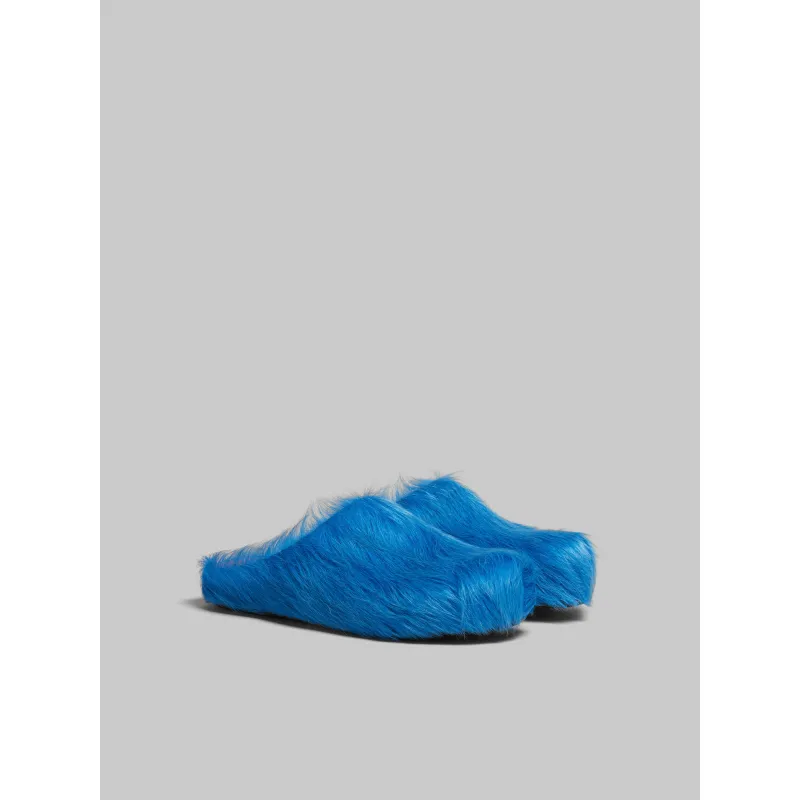 PKGoden Blue long-hair calfskin Fussbett sabot Marni Slides