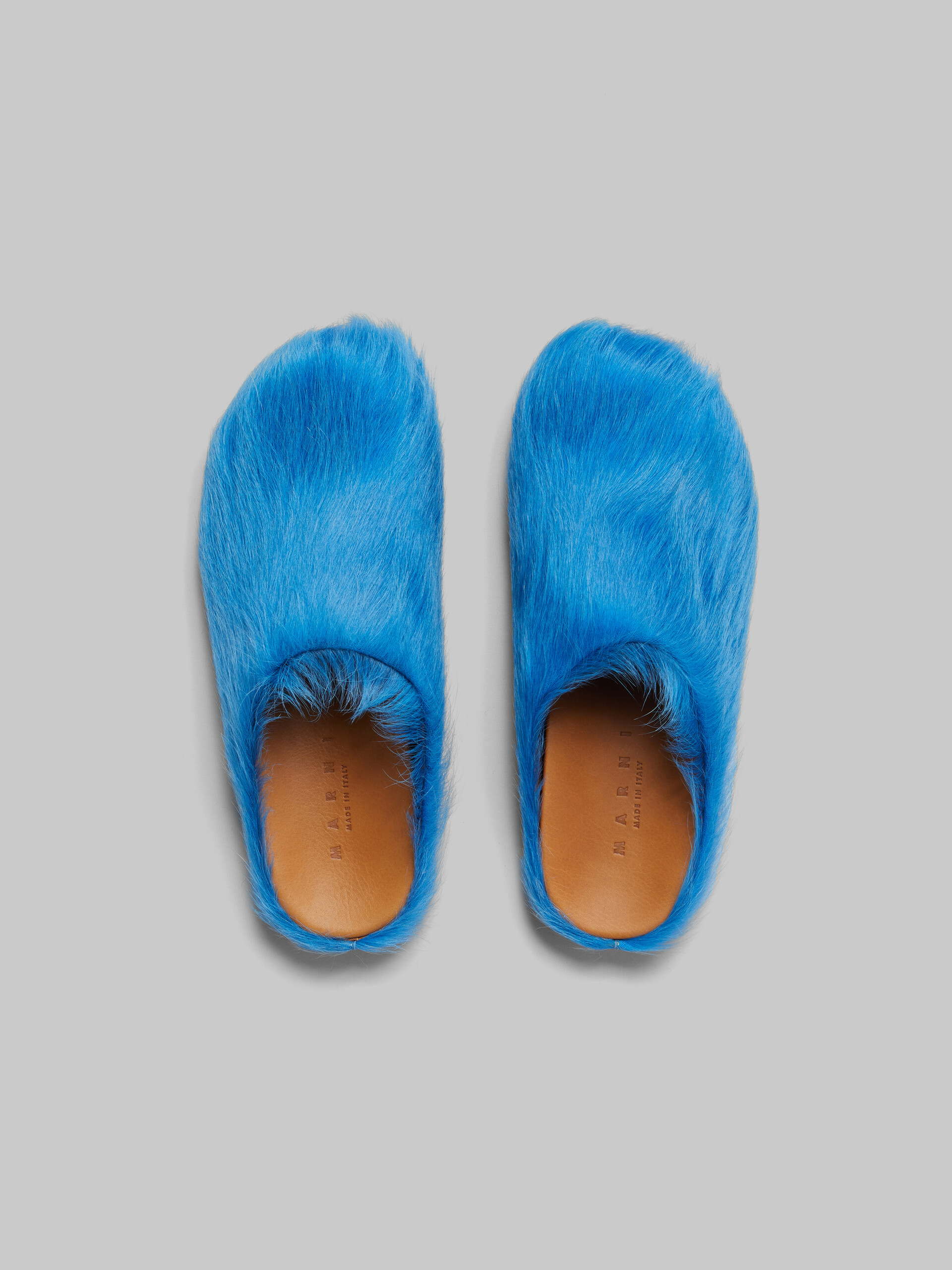 PKGoden Blue long-hair calfskin Fussbett sabot Marni Slides