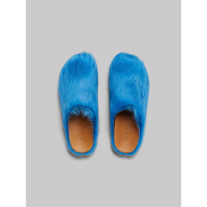 PKGoden Blue long-hair calfskin Fussbett sabot Marni Slides