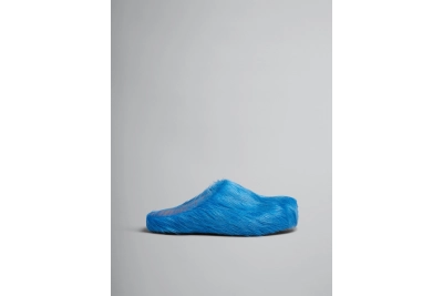 PKGoden Blue long-hair calfskin Fussbett sabot Marni Slides 02