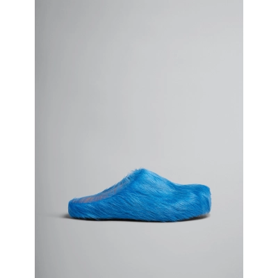 PKGoden Blue long-hair calfskin Fussbett sabot Marni Slides 02