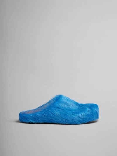 PKGoden Blue long-hair calfskin Fussbett sabot Marni Slides 02