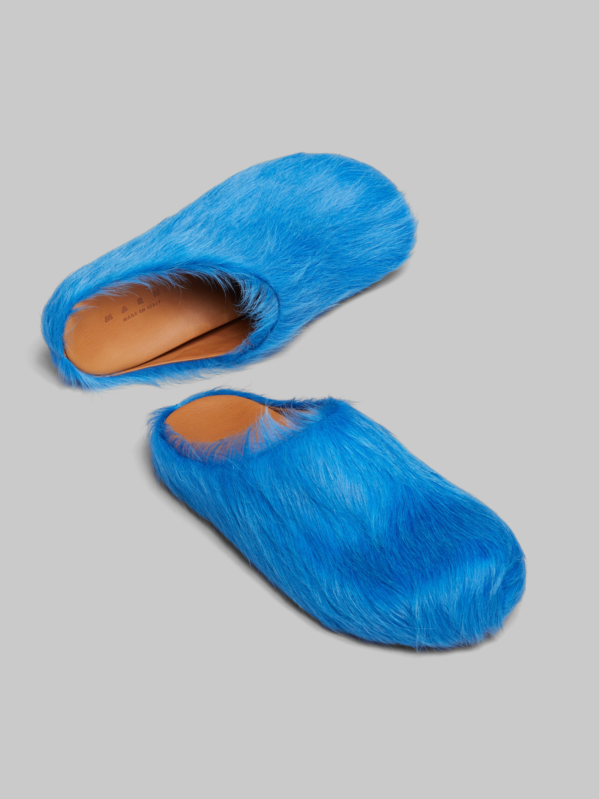 PKGoden Blue long-hair calfskin Fussbett sabot Marni Slides