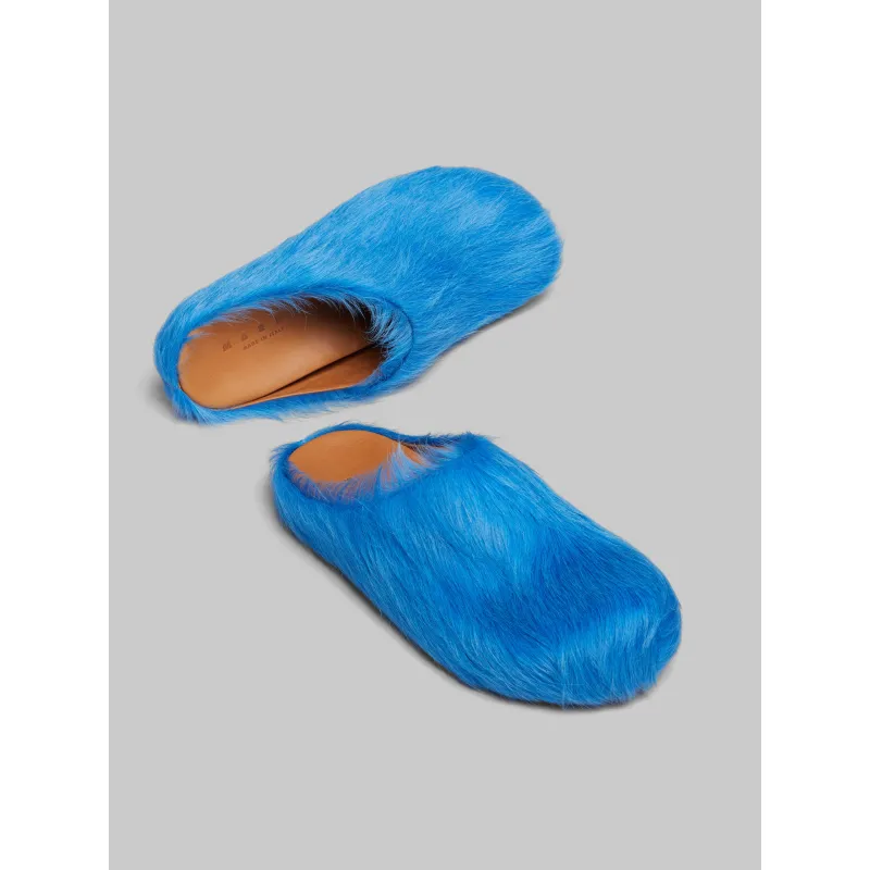 PKGoden Blue long-hair calfskin Fussbett sabot Marni Slides