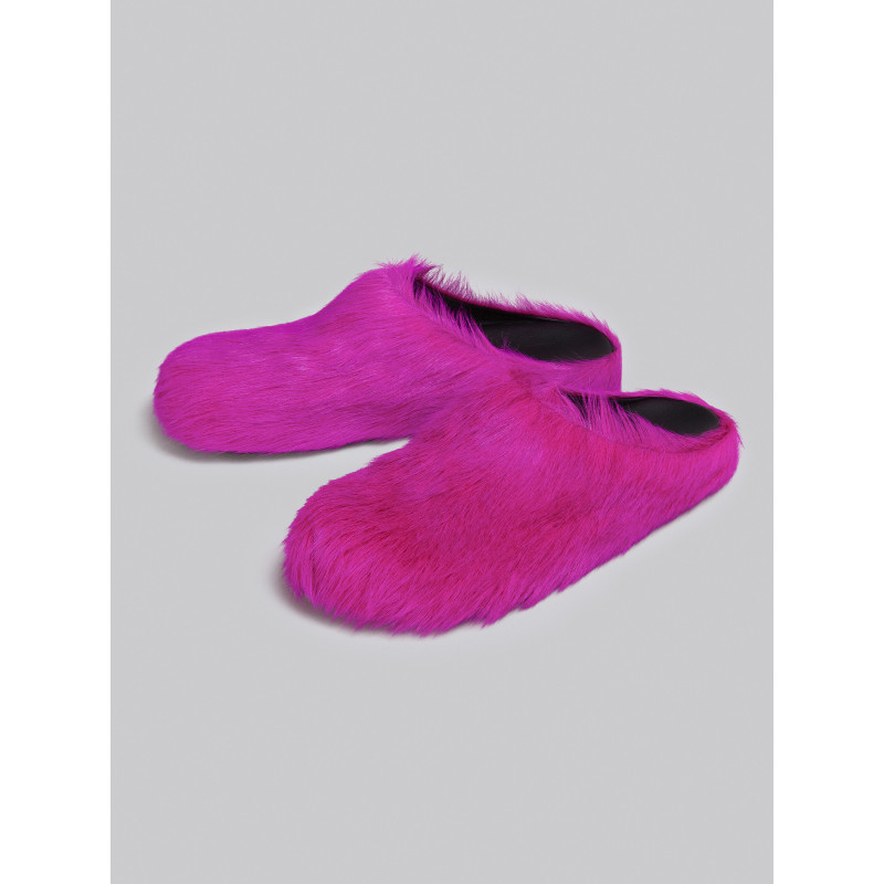 PKGoden Fuchsia long-hair calfskin Fussbett sabot Marni Slides