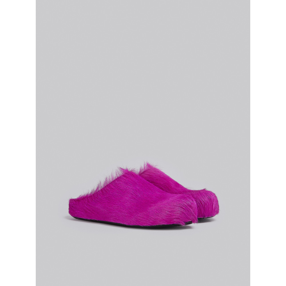 PKGoden Fuchsia long-hair calfskin Fussbett sabot Marni Slides
