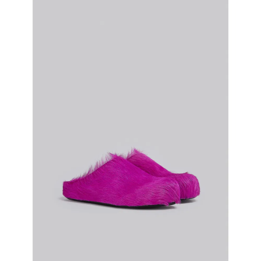 PKGoden Fuchsia long-hair calfskin Fussbett sabot Marni Slides