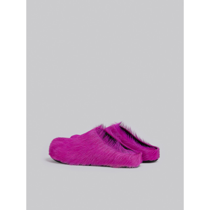 PKGoden Fuchsia long-hair calfskin Fussbett sabot Marni Slides