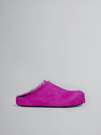 PKGoden Fuchsia long-hair calfskin Fussbett sabot Marni Slides 02