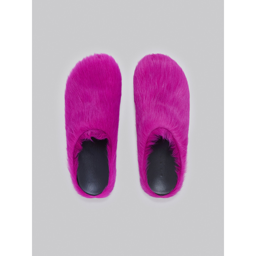 PKGoden Fuchsia long-hair calfskin Fussbett sabot Marni Slides