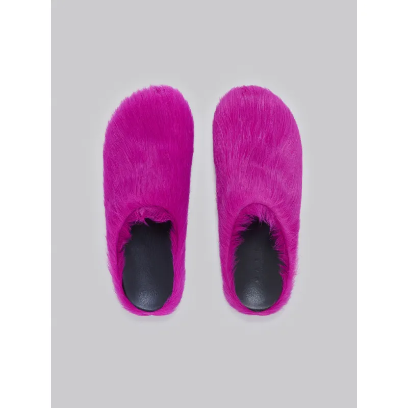 PKGoden Fuchsia long-hair calfskin Fussbett sabot Marni Slides