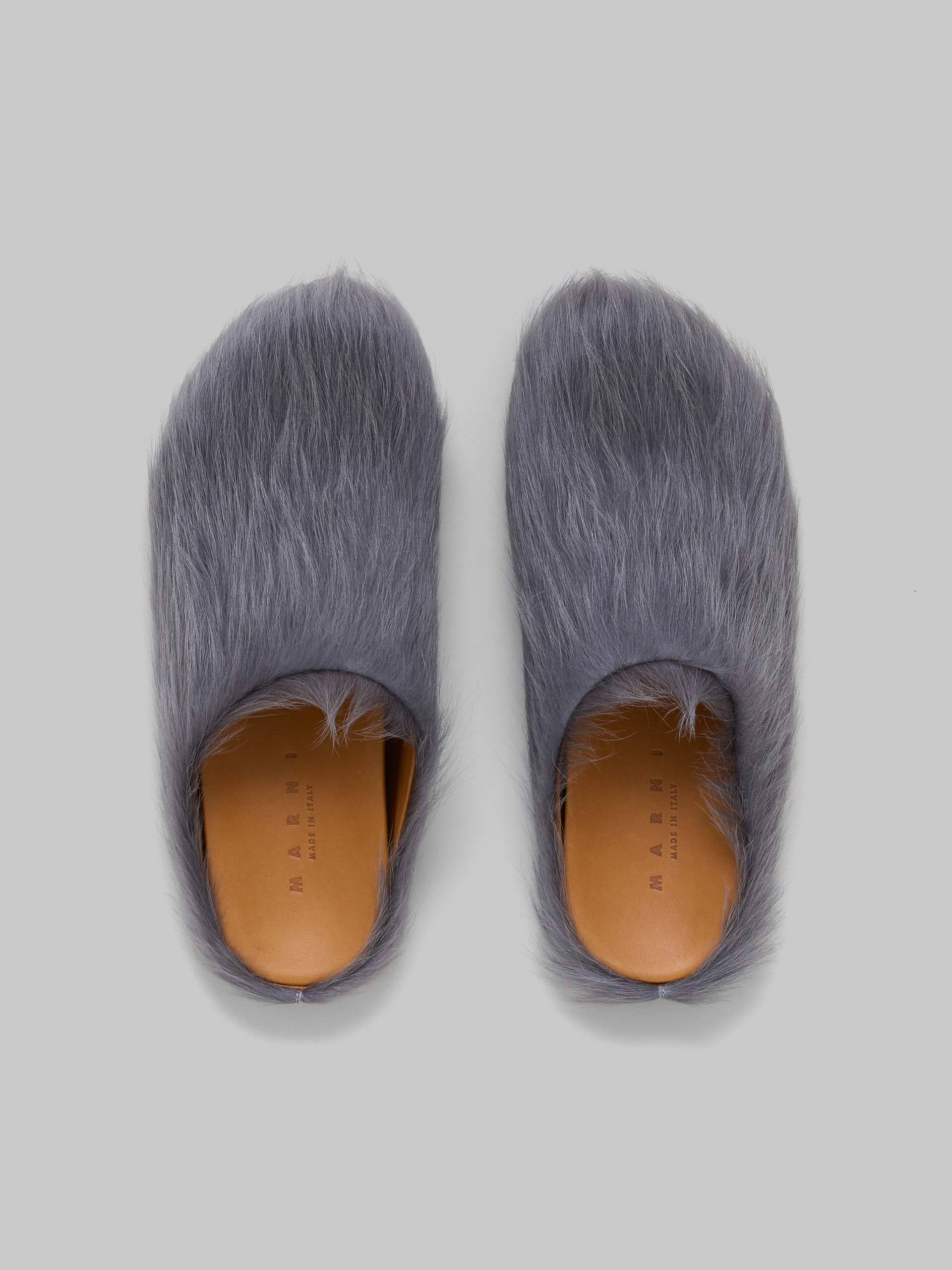 Perfectkicks Grey long-hair calfskin Fussbett sabot Marni Slides