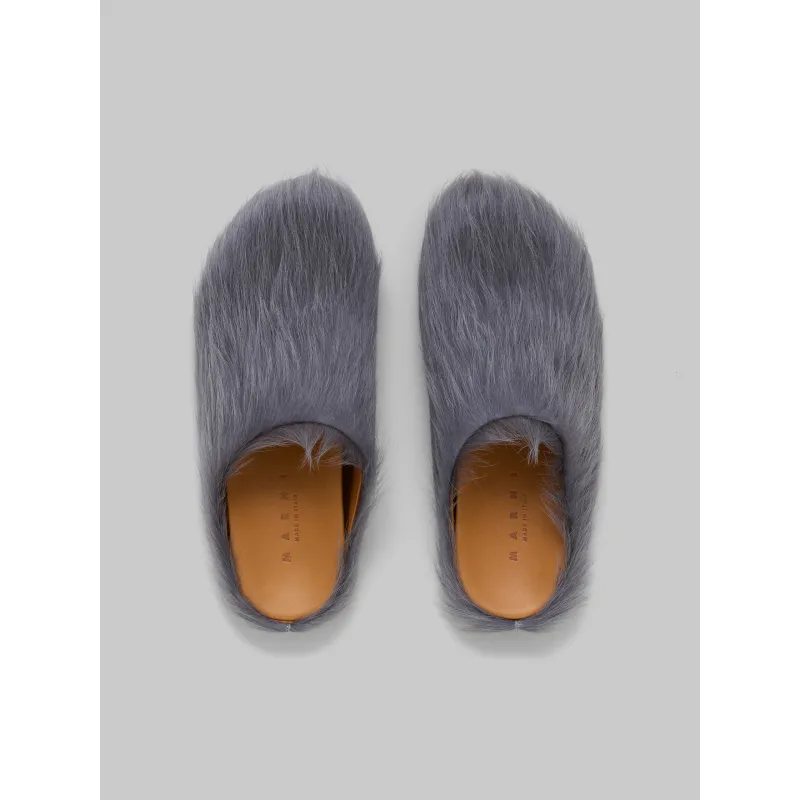 PKGoden Grey long-hair calfskin Fussbett sabot Marni Slides
