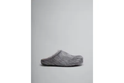 PKGoden Grey long-hair calfskin Fussbett sabot Marni Slides 02
