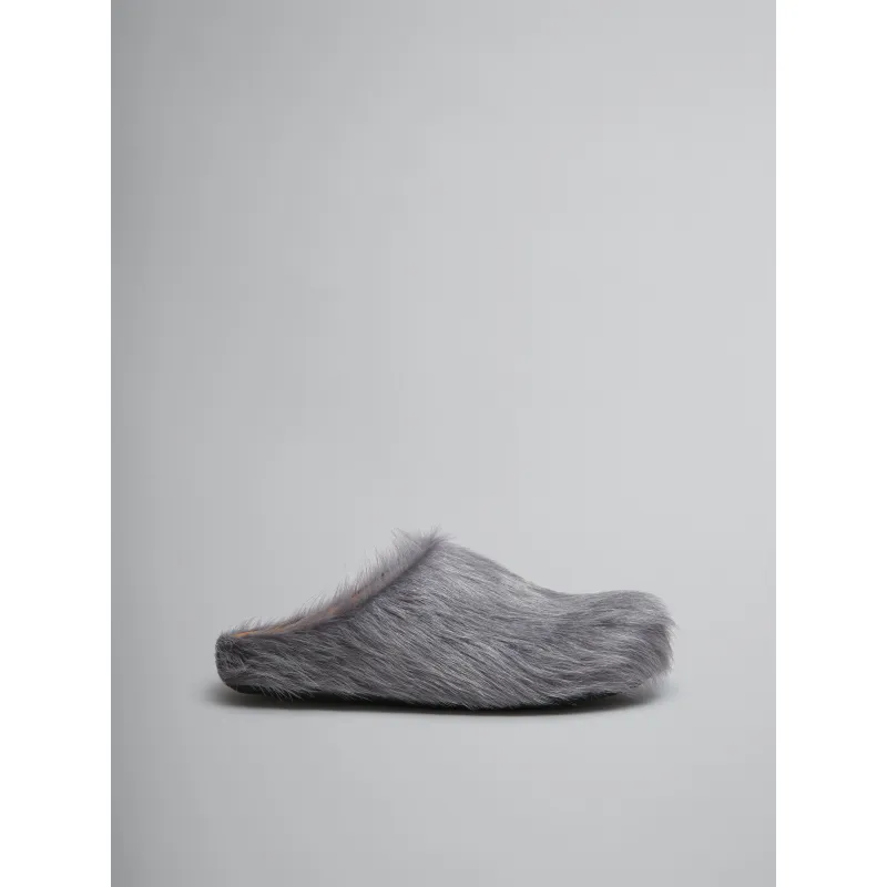 PKGoden Grey long-hair calfskin Fussbett sabot Marni Slides