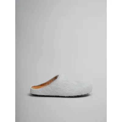 Perfectkicks Grey White long hair calfskin Fussbett sabot Marni Slides 02