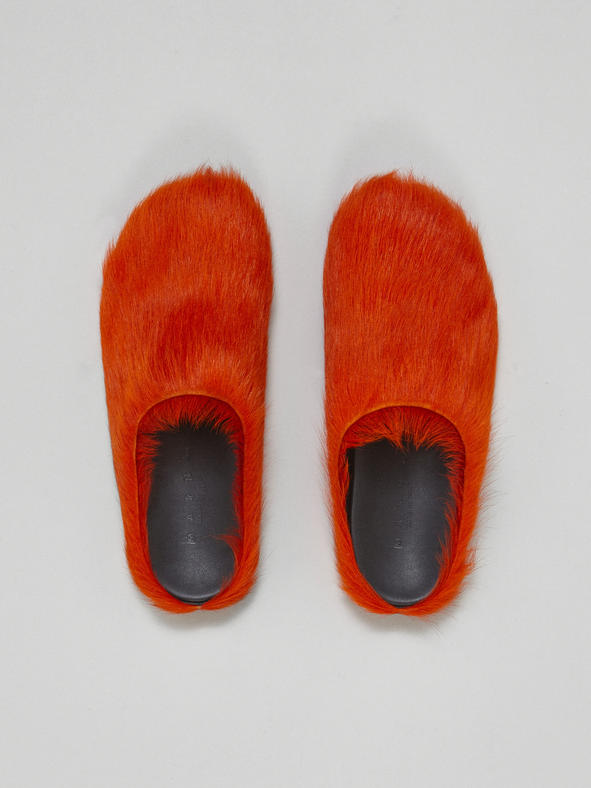 PKGoden Orange long hair calfskin Fussbett sabot Marni Slides