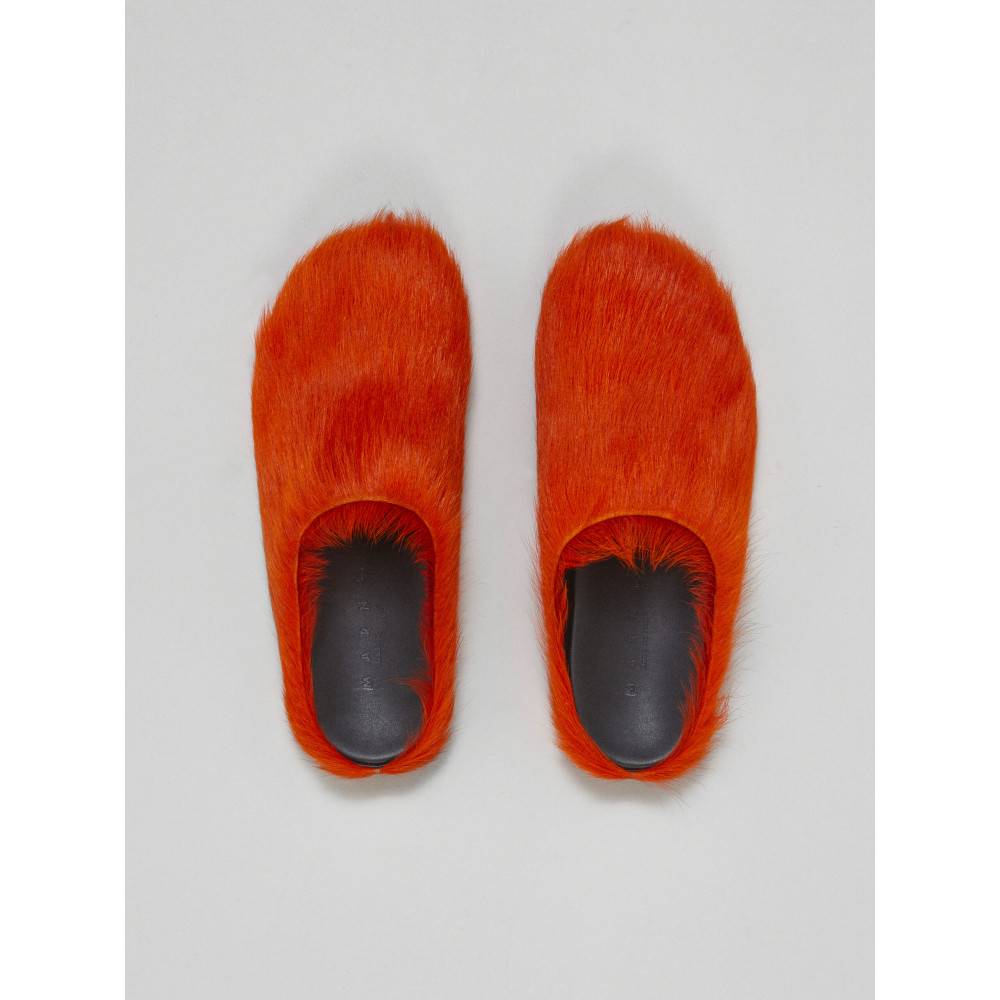 PKGoden Orange long hair calfskin Fussbett sabot Marni Slides