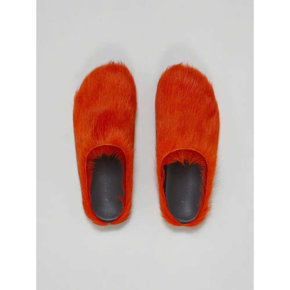 PKGoden Orange long hair calfskin Fussbett sabot Marni Slides