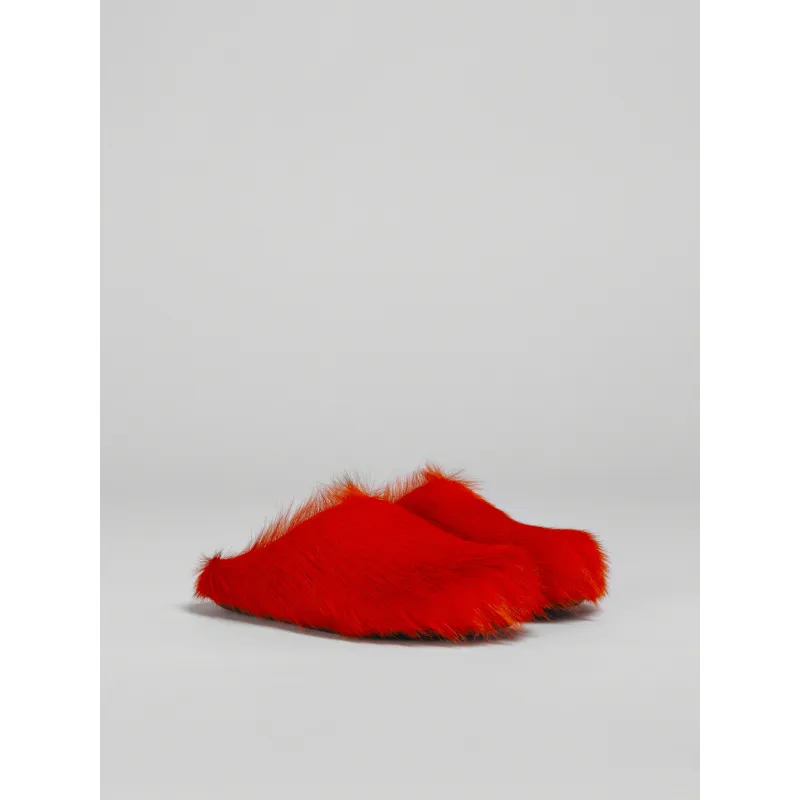PKGoden Orange long hair calfskin Fussbett sabot Marni Slides