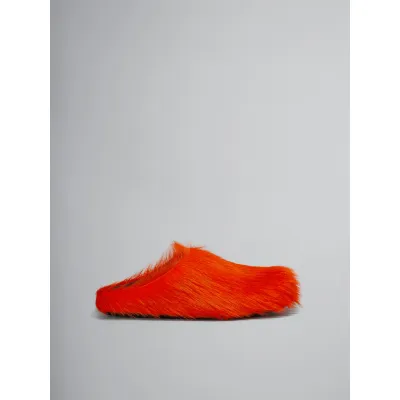 Perfectkicks Orange long hair calfskin Fussbett sabot Marni Slides 02