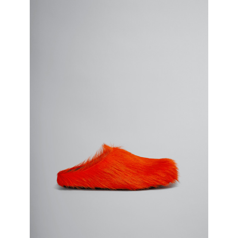 PKGoden Orange long hair calfskin Fussbett sabot Marni Slides