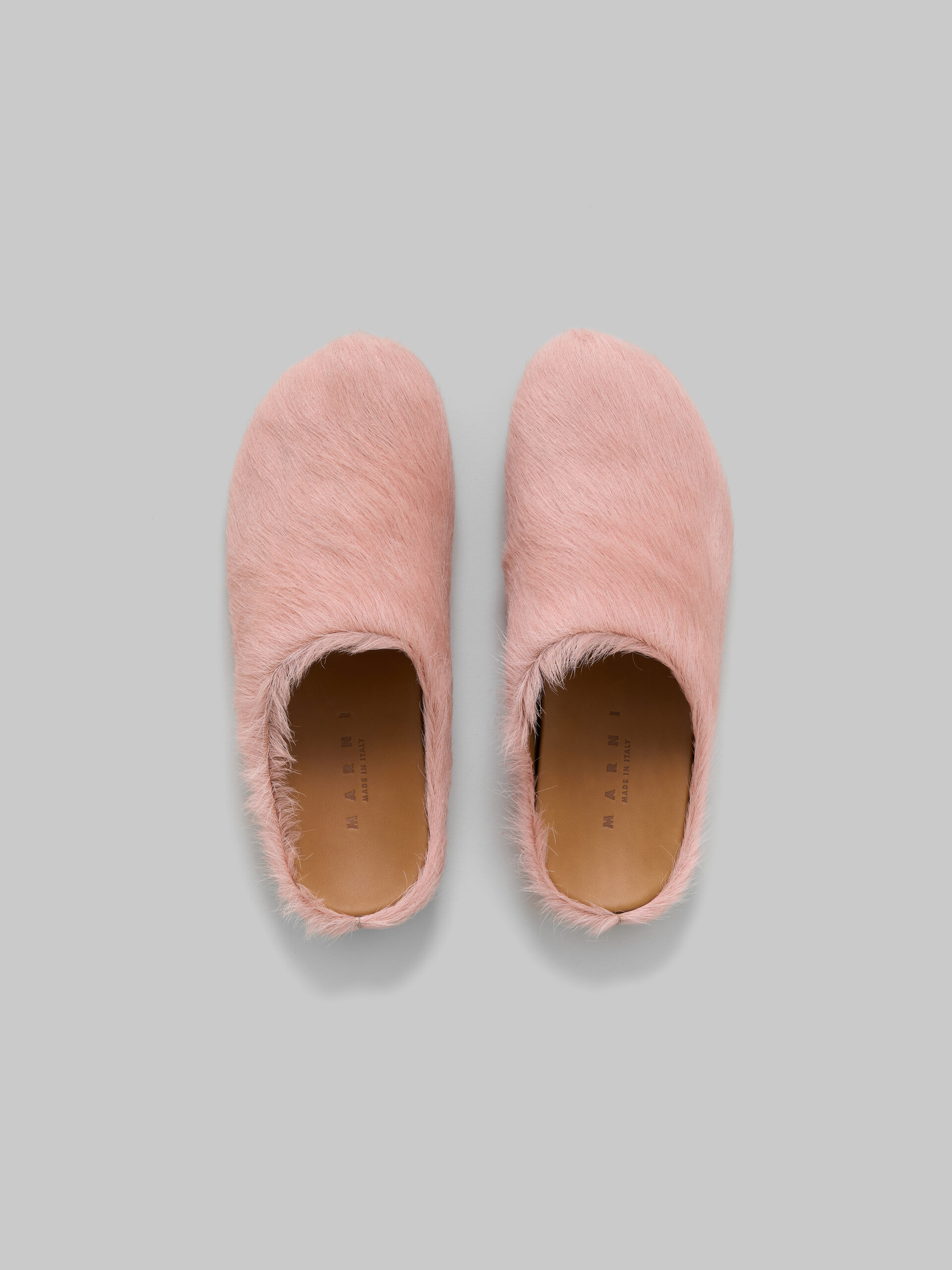 PKGoden Pink long hair calfskin Fussbett sabot Marni Slides
