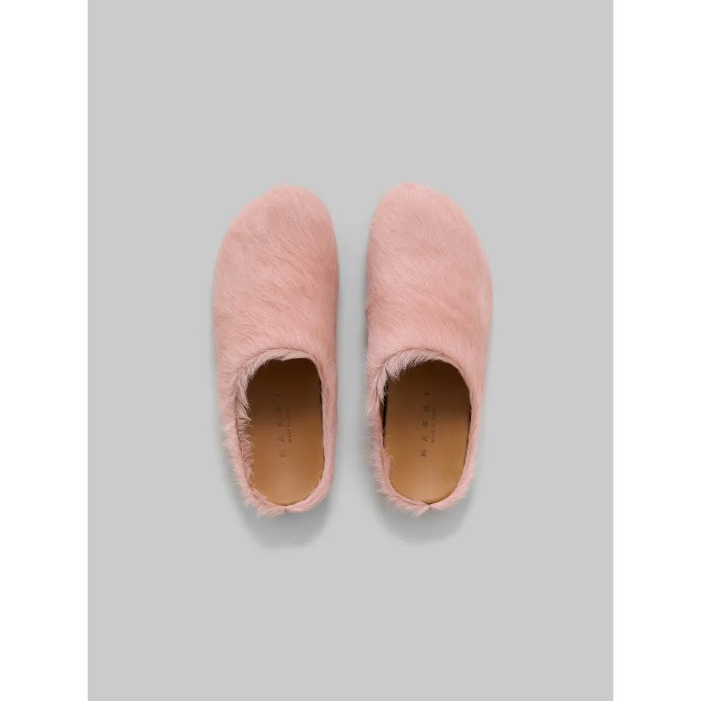 PKGoden Pink long hair calfskin Fussbett sabot Marni Slides