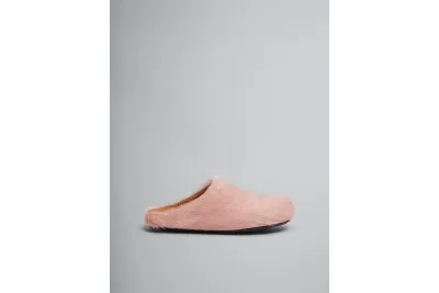 PKGoden Pink long hair calfskin Fussbett sabot Marni Slides 02