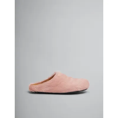 Perfectkicks Pink long hair calfskin Fussbett sabot Marni Slides 02