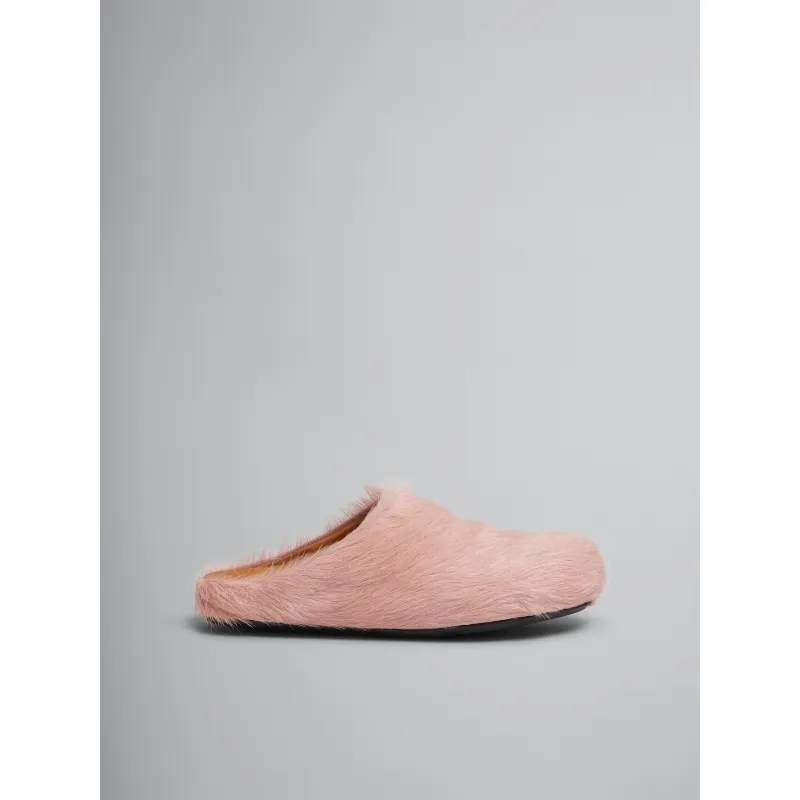 PKGoden Pink long hair calfskin Fussbett sabot Marni Slides