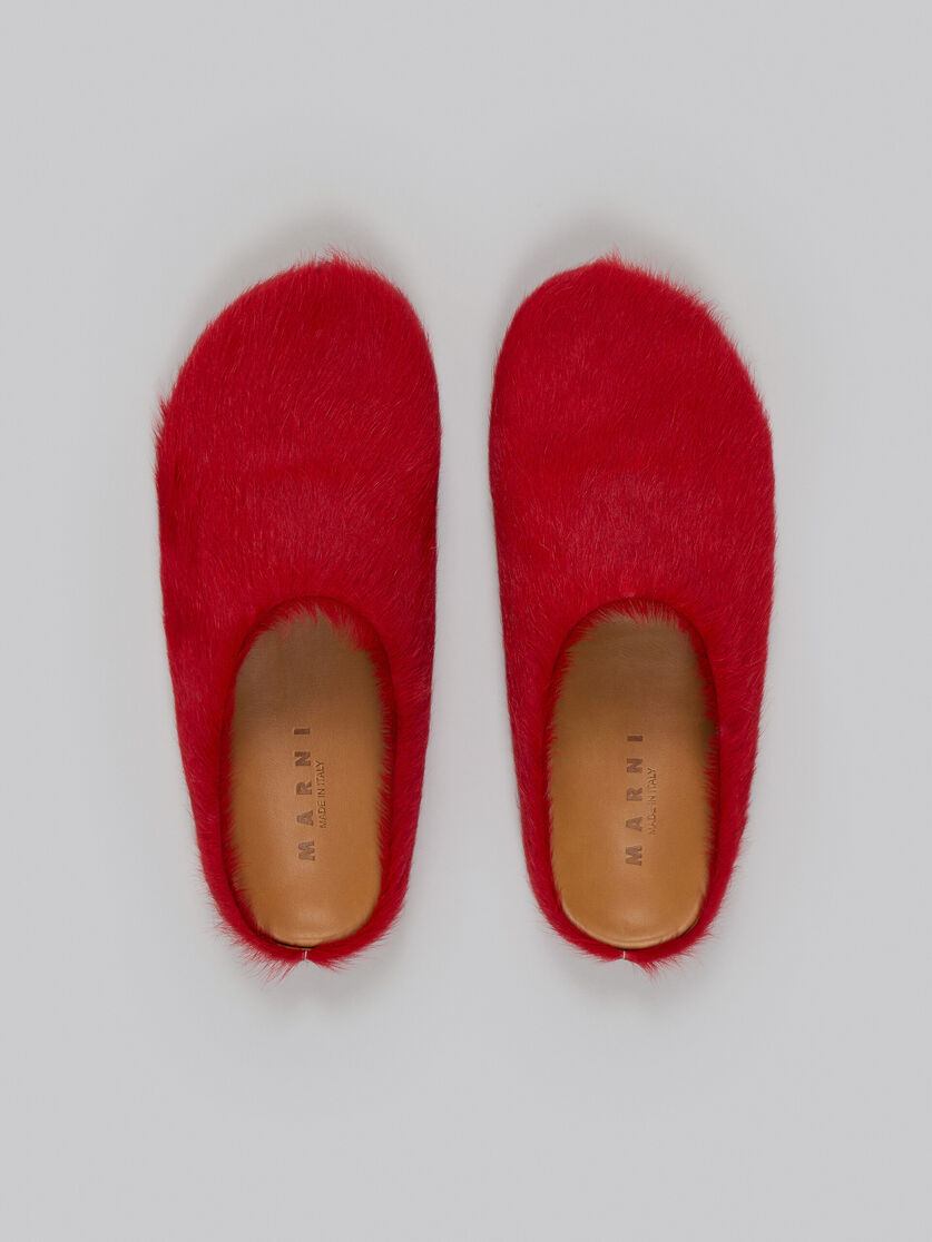 Perfectkicks Red long-hair calfskin Fussbett sabot Marni Slides