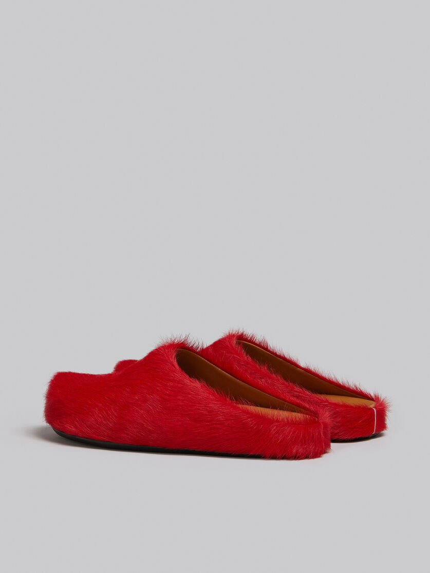 Perfectkicks Red long-hair calfskin Fussbett sabot Marni Slides