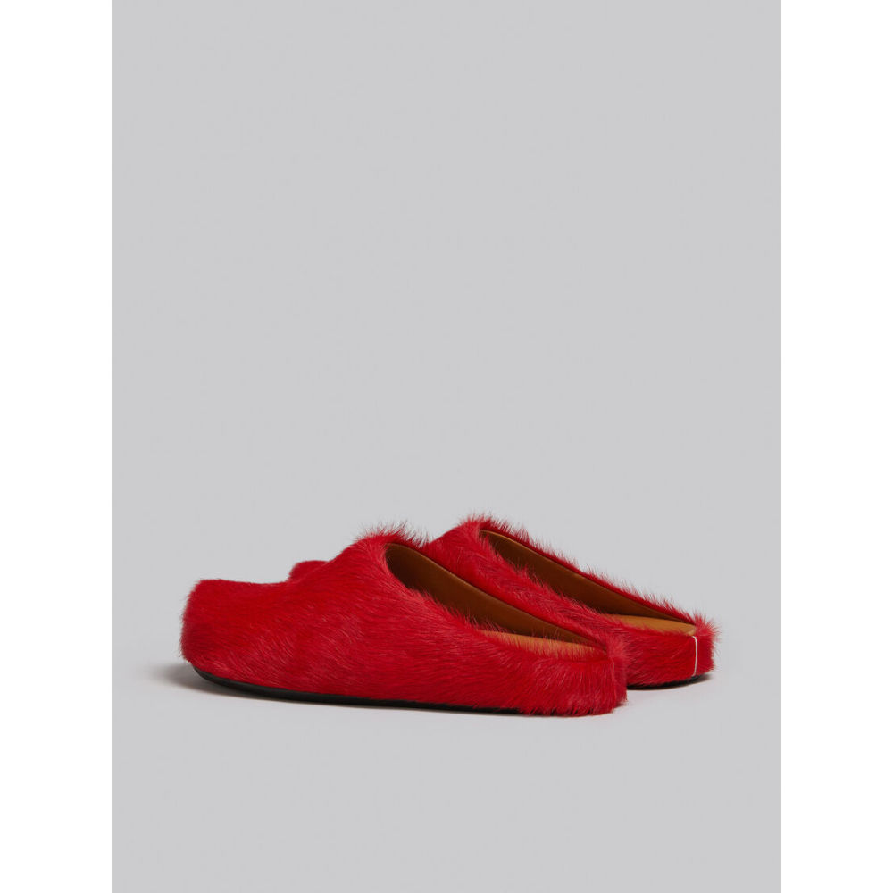 PKGoden Red long-hair calfskin Fussbett sabot Marni Slides
