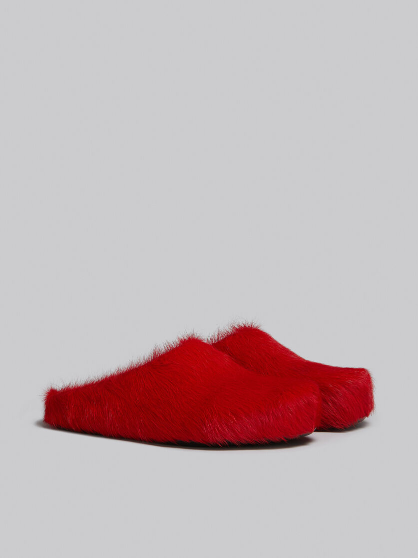 Perfectkicks Red long-hair calfskin Fussbett sabot Marni Slides