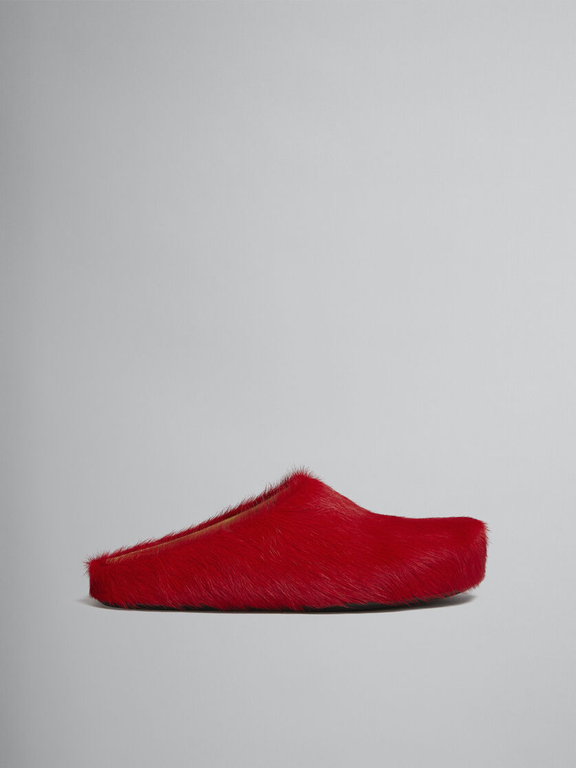 Perfectkicks Red long-hair calfskin Fussbett sabot Marni Slides