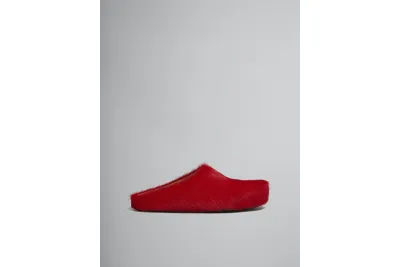 PKGoden Red long-hair calfskin Fussbett sabot Marni Slides 02