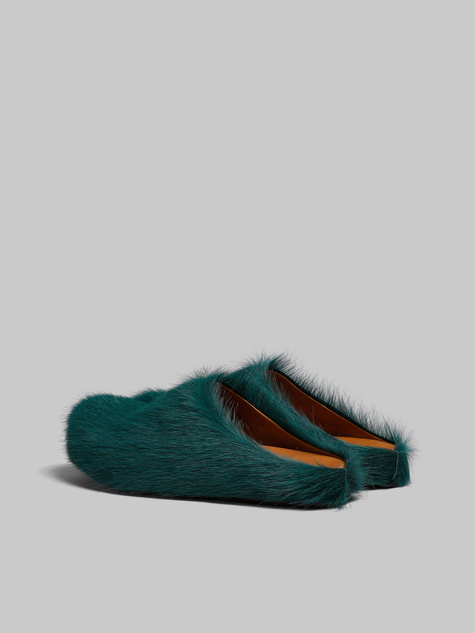 PKGoden Sea green long-hair calfskin Fussbett sabot Marni Slides