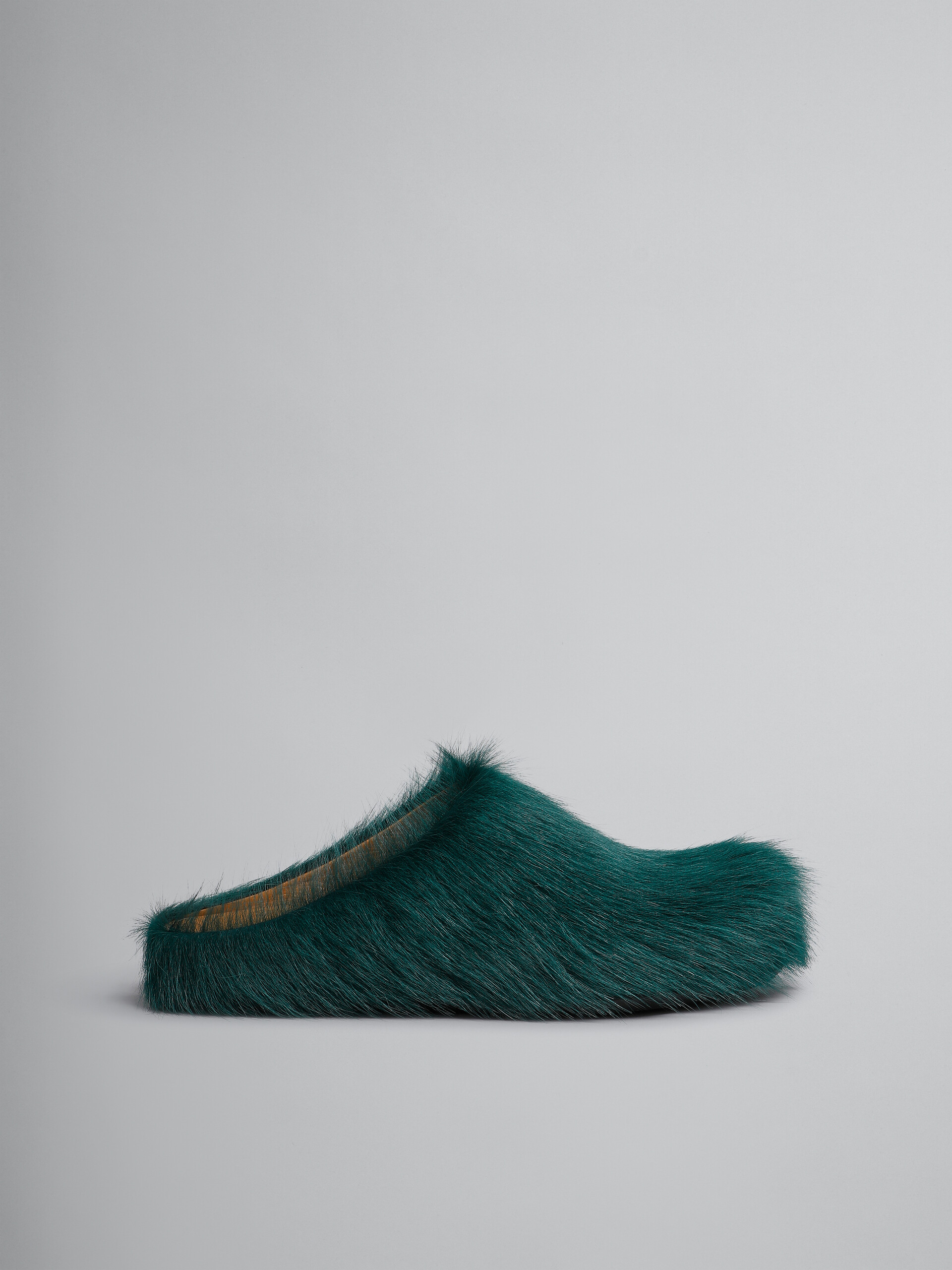 PKGoden Sea green long-hair calfskin Fussbett sabot Marni Slides