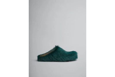 PKGoden Sea green long-hair calfskin Fussbett sabot Marni Slides 02