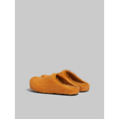 PKGoden Yellow long-hair calfskin Fussbett sabot Marni Slides 02