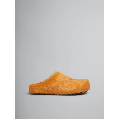 PKGoden Yellow long-hair calfskin Fussbett sabot Marni Slides 02