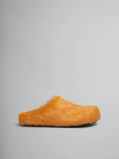 PKGoden Yellow long-hair calfskin Fussbett sabot Marni Slides 02