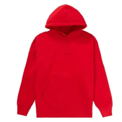 Supreme Satin Applique Hoodie Sweatshirt Red 02