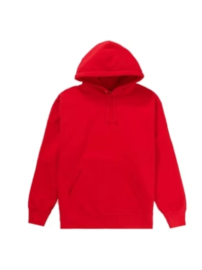 Supreme Satin Appliqué Hoodie Sweatshirt Red 02
