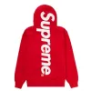 Supreme Satin Applique Hoodie Sweatshirt Red