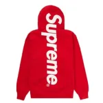 Supreme Satin Applique Hoodie Sweatshirt Red